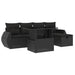 Set mobilier de grădină cu perne, 6 piese, negru, poliratan - WALTI WALTI