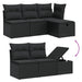 Set mobilier de grădină cu perne, 6 piese, negru, poliratan - WALTI WALTI