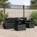 Set mobilier de grădină cu perne, 6 piese, negru, poliratan - WALTI WALTI
