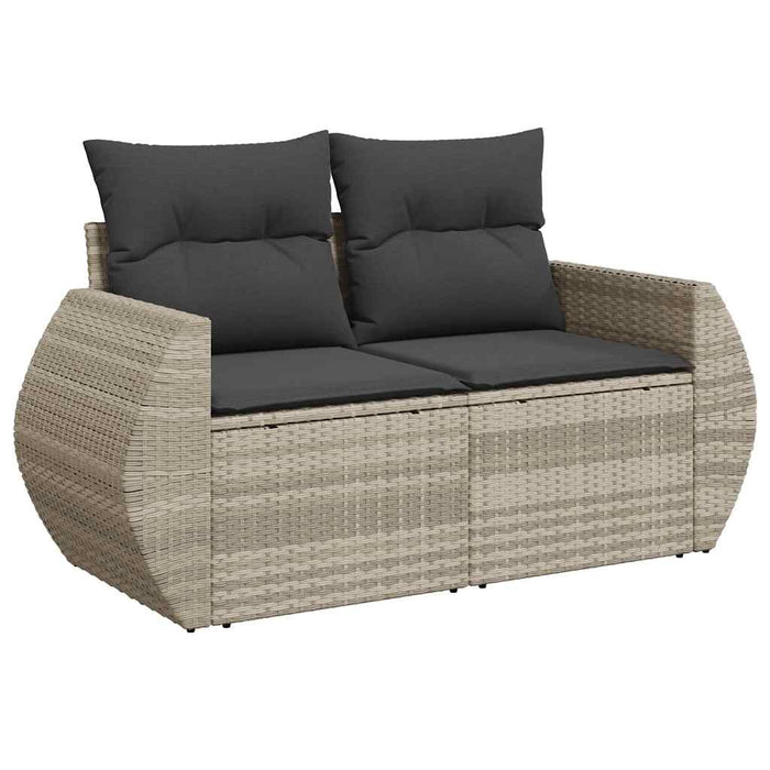 Set canapele de grădină cu perne, 6 piese gri deschis poliratan WALTI