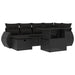 Set canapele de grădină cu perne, 7 piese, negru, poliratan - WALTI WALTI