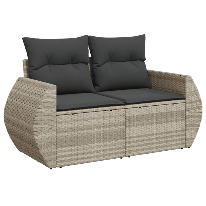 Set canapele de grădină cu perne, 7piese gri deschis poliratan WALTI
