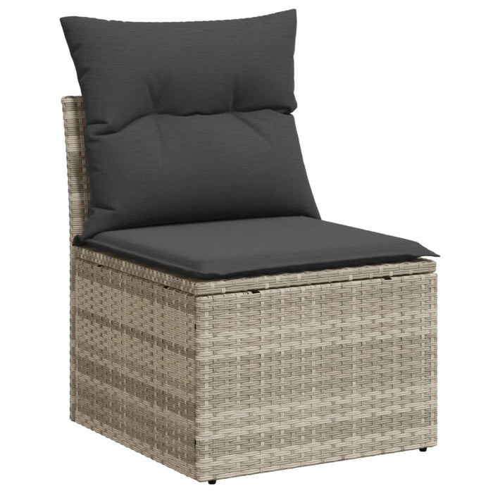 Set mobilier de grădină cu perne, 8 piese gri deschis poliratan WALTI