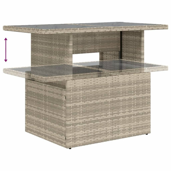 Set mobilier de grădină cu perne, 8 piese gri deschis poliratan WALTI