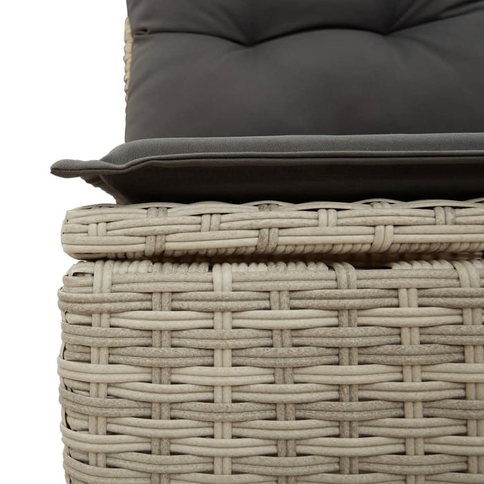 Set mobilier de grădină cu perne, 8 piese gri deschis poliratan WALTI