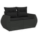 Set mobilier de grădină cu perne, 8 piese, negru, poliratan - WALTI WALTI