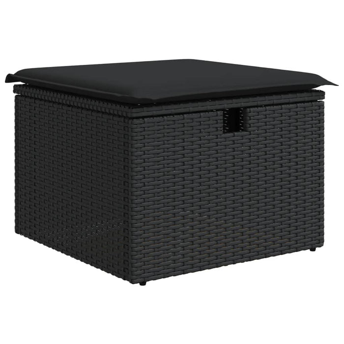 Set mobilier de grădină cu perne, 8 piese, negru, poliratan - WALTI WALTI