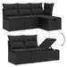 Set mobilier de grădină cu perne, 6 piese, negru, poliratan - WALTI WALTI