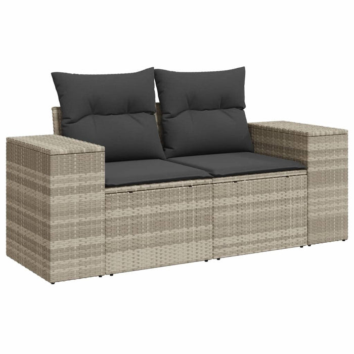 Set canapele de grădină cu perne, 7piese gri deschis poliratan WALTI