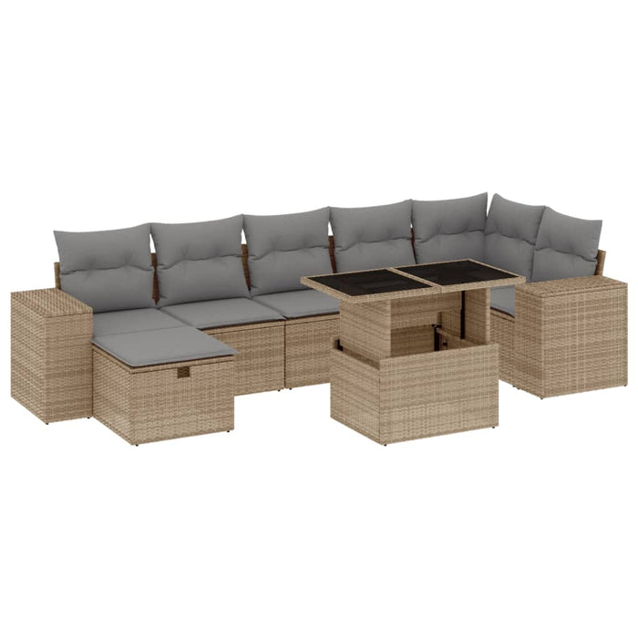 Set canapele de grădină, 8 piese, cu perne, bej, poliratan - WALTI WALTI