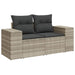 Set mobilier de grădină cu perne, 8 piese gri deschis poliratan - WALTI WALTI