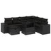 Set mobilier de grădină cu perne, 8 piese, negru, poliratan - WALTI WALTI