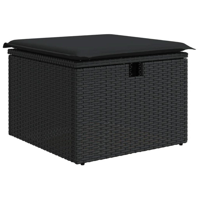 Set mobilier de grădină cu perne, 8 piese, negru, poliratan - WALTI WALTI