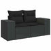 Set mobilier de grădină cu perne, 9 piese, negru, poliratan - WALTI WALTI