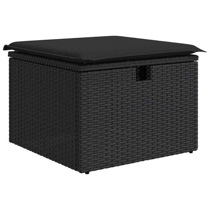Set mobilier de grădină cu perne, 9 piese, negru, poliratan - WALTI WALTI