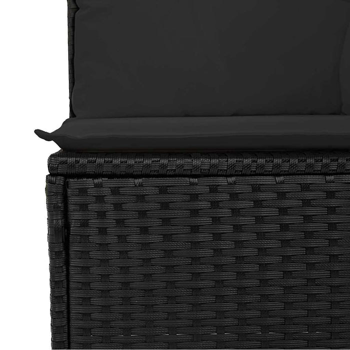 Set mobilier de grădină cu perne, 9 piese, negru, poliratan - WALTI WALTI