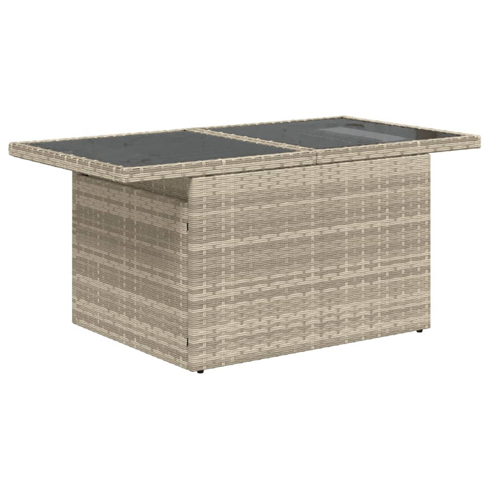 Set canapele de grădină cu perne, 9 piese gri deschis poliratan WALTI
