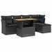 Set mobilier de grădină cu perne, 6 piese, negru, poliratan - WALTI WALTI