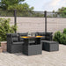 Set mobilier de grădină cu perne, 6 piese, negru, poliratan - WALTI WALTI