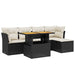 Set mobilier de grădină cu perne, 6 piese, negru, poliratan - WALTI WALTI