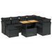 Set mobilier de grădină cu perne, 8 piese, negru, poliratan - WALTI WALTI