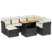 Set mobilier de grădină cu perne, 8 piese, negru, poliratan - WALTI WALTI