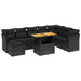 Set mobilier de grădină cu perne, 9 piese, negru, poliratan - WALTI WALTI