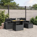 Set mobilier de grădină cu perne, 6 piese, negru, poliratan - WALTI WALTI