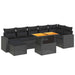 Set mobilier de grădină cu perne, 8 piese, negru, poliratan - WALTI WALTI