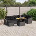 Set mobilier de grădină cu perne, 8 piese, negru, poliratan - WALTI WALTI