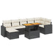Set mobilier de grădină cu perne, 8 piese, negru, poliratan - WALTI WALTI