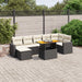 Set mobilier de grădină cu perne, 8 piese, negru, poliratan - WALTI WALTI