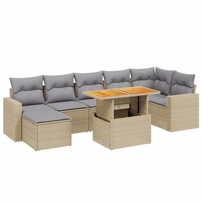 Set canapele de grădină, 8 piese, cu perne, bej, poliratan - WALTI WALTI