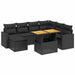 Set mobilier de grădină cu perne, 8 piese, negru, poliratan - WALTI WALTI