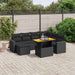 Set mobilier de grădină cu perne, 8 piese, negru, poliratan - WALTI WALTI