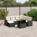 Set mobilier de grădină cu perne, 8 piese, negru, poliratan - WALTI WALTI