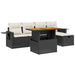 Set mobilier de grădină cu perne, 6 piese, negru, poliratan - WALTI WALTI