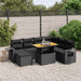 Set mobilier de grădină cu perne, 8 piese, negru, poliratan - WALTI WALTI