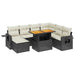 Set mobilier de grădină cu perne, 8 piese, negru, poliratan - WALTI WALTI