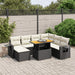 Set mobilier de grădină cu perne, 8 piese, negru, poliratan - WALTI WALTI