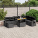 Set mobilier de grădină cu perne, 9 piese, negru, poliratan - WALTI WALTI