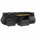 Set canapele de grădină cu perne, 7 piese, negru, poliratan - WALTI WALTI