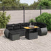 Set mobilier de grădină cu perne, 8 piese, negru, poliratan - WALTI WALTI