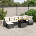 Set mobilier de grădină cu perne, 8 piese, negru, poliratan - WALTI WALTI
