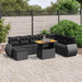 Set mobilier de grădină cu perne, 9 piese, negru, poliratan - WALTI WALTI