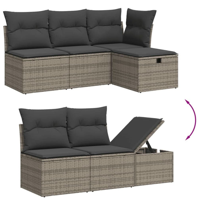 Set mobilier grădină cu perne, 6 piese, gri, poliratan - WALTI WALTI