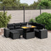 Set mobilier de grădină cu perne, 8 piese, negru, poliratan - WALTI WALTI