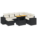 Set mobilier de grădină cu perne, 8 piese, negru, poliratan - WALTI WALTI