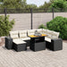 Set mobilier de grădină cu perne, 8 piese, negru, poliratan - WALTI WALTI