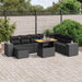 Set mobilier de grădină cu perne, 9 piese, negru, poliratan - WALTI WALTI